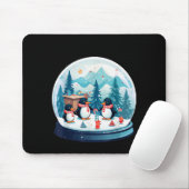 Christmas Penguin Snow Globe Scene Family Holiday  Mousepad (Mit Mouse)