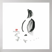 Christmas Penguin, Sumi-e Poster (Vorne)
