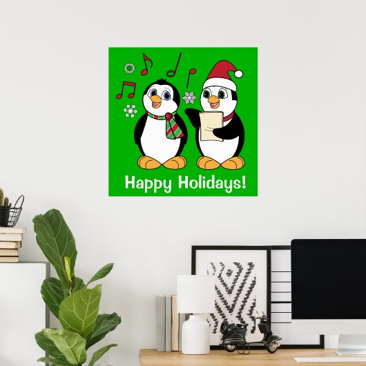 Christmas Penguins Singing Poster (Heimbüro)