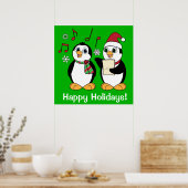 Christmas Penguins Singing Poster (Küche)