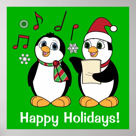 Christmas Penguins Singing Poster (Vorne)