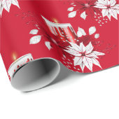 Christmas Peppermint | Candle Poinsettia Pattern Geschenkpapier (Rolleneckpunkt)