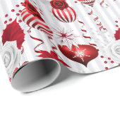 Christmas Peppermint | Candy Cane Ornament Floral Geschenkpapier (Rolleneckpunkt)