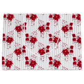 Christmas Peppermint | Candy Cane Poinsettia Holly Große Geschenktüte (Vorderseite)