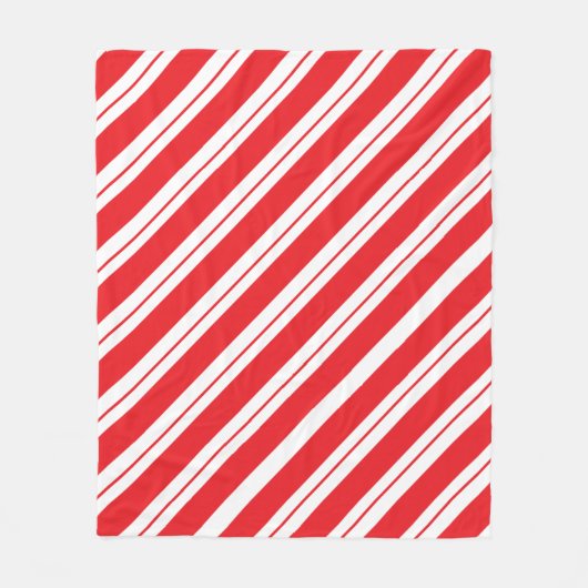 Christmas Peppermint Candy Stripes Fleecedecke (Vorderseite)