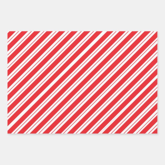 Christmas Peppermint Candy Stripes Geschenkpapier Set (Vorderseite 3)