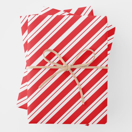 Christmas Peppermint Candy Stripes Geschenkpapier Set (Beispiel)
