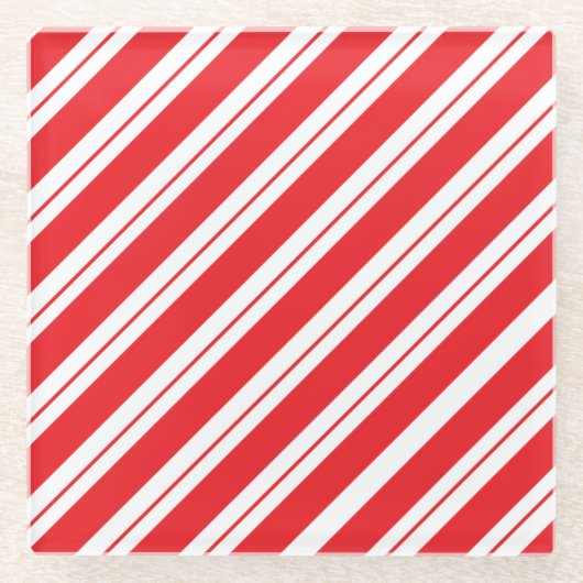 Christmas Peppermint Candy Stripes Glasuntersetzer (Vorderseite)