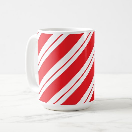 Christmas Peppermint Candy Stripes Kaffeetasse (Vorderseite Links)