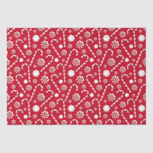 Christmas Peppermint | Candy Swirl Holiday Pattern Seidenpapier (Vorderseite)