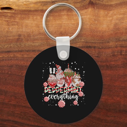 Christmas Peppermint Everything Coffee Chocolate M Schlüsselanhänger (Vorderseite)