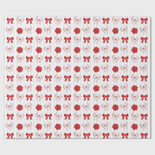 Christmas Peppermint | Festive Bow Pattern Geschenkpapier (Flach)