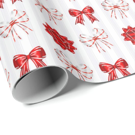 Christmas Peppermint | Festive Bow Pattern Geschenkpapier (Rolleneckpunkt)