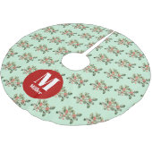 Christmas Peppermint Green Mistletoe Individuelle  Polyester Weihnachtsbaumdecke (Schrägansicht)