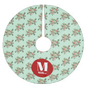 Christmas Peppermint Green Mistletoe Individuelle  Polyester Weihnachtsbaumdecke (Vorderseite)