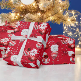 Christmas Peppermint | Ornament Floral Ribbon Geschenkpapier