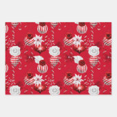 Christmas Peppermint | Poinsettia Candy Cane Geschenkpapier Set (Vorderseite 3)