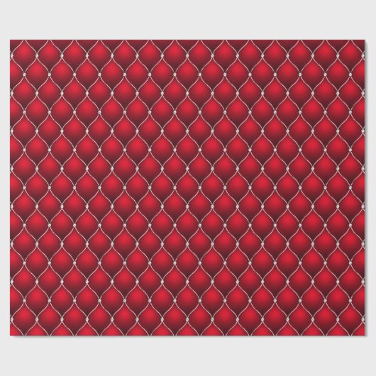 Christmas Peppermint | Quilted Red Luxe Pattern Geschenkpapier (Flach)