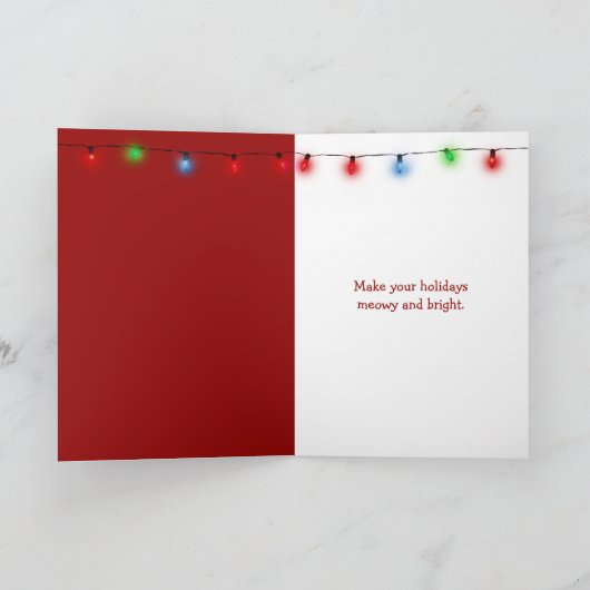 Christmas Persian Cat Tangled in Holiday Lights Karte (Innenseite)