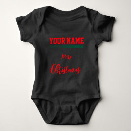 Christmas personalisiert Baby Jersey Bodysuit Blac Baby Strampler