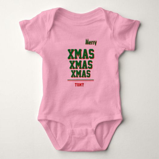 Christmas personalisiert Baby Jersey Bodysuit-Farb Baby Strampler (Vorderseite)