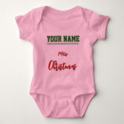 Christmas personalisiert Baby Jersey Bodysuit-Farb Baby Strampler (Vorderseite)