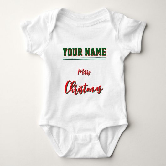 Christmas personalisiert Baby Jersey Bodysuit-Farb Baby Strampler (Vorderseite)