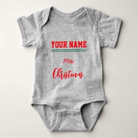 Christmas personalisiert Baby Jersey Bodysuit-Farb Baby Strampler (Vorderseite)