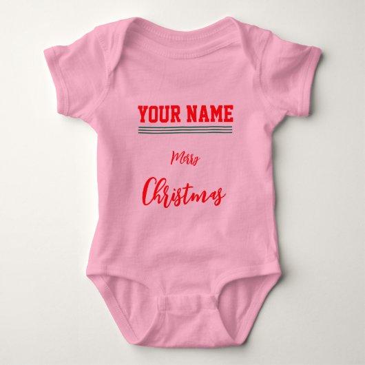 Christmas personalisiert Baby Jersey Bodysuit-Farb Baby Strampler (Vorderseite)