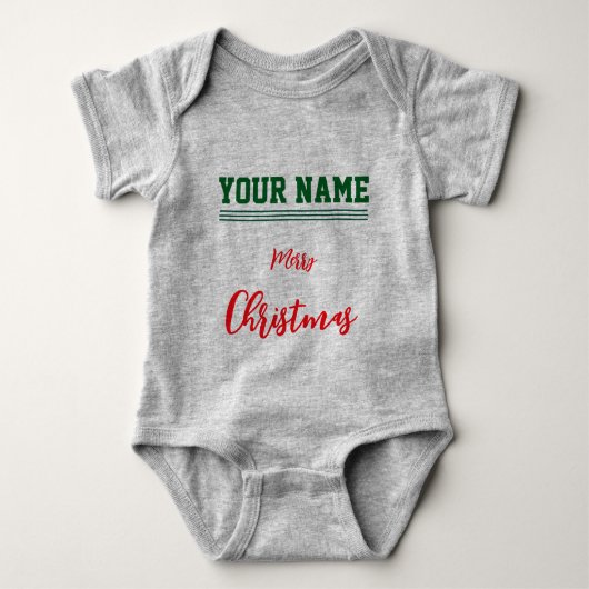Christmas personalisiert Baby Jersey Bodysuit-Farb Baby Strampler (Vorderseite)