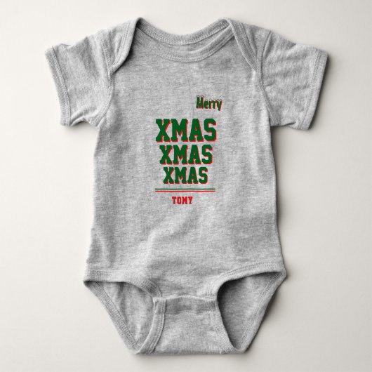 Christmas personalisiert Baby Jersey Bodysuit-Farb Baby Strampler (Vorderseite)