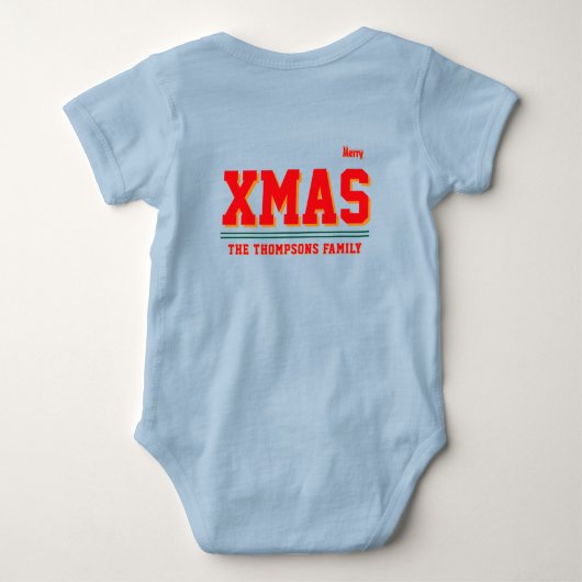Christmas personalisiert Baby Jersey Bodysuit-Farb Baby Strampler (Rückseite)