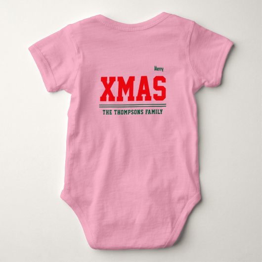 Christmas personalisiert Baby Jersey Bodysuit-Farb Baby Strampler (Rückseite)