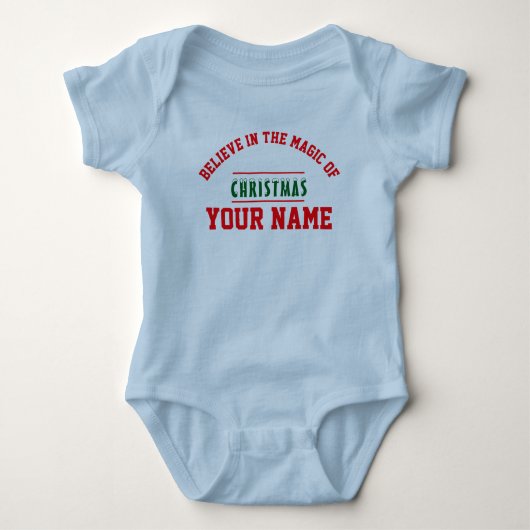 Christmas personalisiert Baby Jersey Bodysuit-Farb Baby Strampler (Vorderseite)