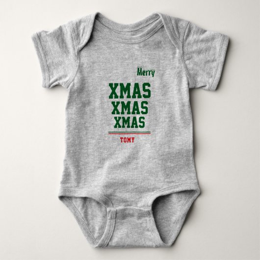 Christmas personalisiert Baby Jersey Bodysuit-Farb Baby Strampler (Vorderseite)