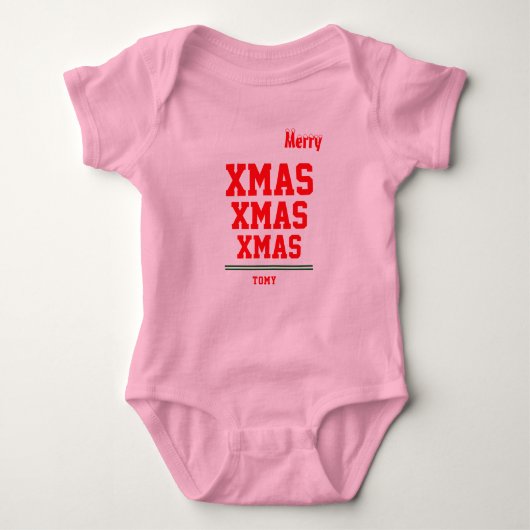 Christmas personalisiert Baby Jersey Bodysuit-Farb Baby Strampler (Vorderseite)