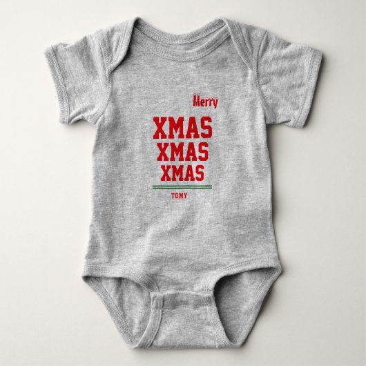 Christmas personalisiert Baby Jersey Bodysuit-Farb Baby Strampler (Vorderseite)