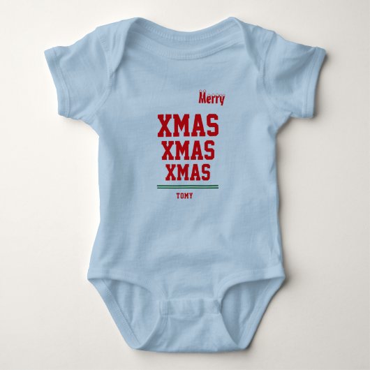 Christmas personalisiert Baby Jersey Bodysuit-Farb Baby Strampler (Vorderseite)