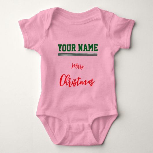 Christmas personalisiert Baby Jersey Bodysuit-Farb Baby Strampler (Vorderseite)