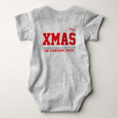 Christmas personalisiert Baby Jersey Bodysuit grau Baby Strampler (Rückseite)