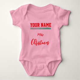 Christmas personalisiert Baby Jersey Bodysuit pink Baby Strampler