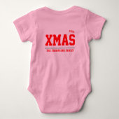 Christmas personalisiert Baby Jersey Bodysuit pink Baby Strampler (Rückseite)