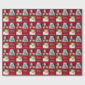 Christmas Personalisiert Holly Red Geschenkpapier (Flach)