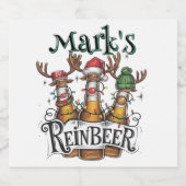 Christmas Personalisiert Reinbeer Bierflaschenetikett (Einzelnes Label)