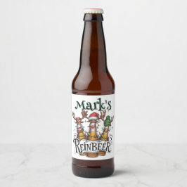 Christmas Personalisiert Reinbeer Bierflaschenetikett