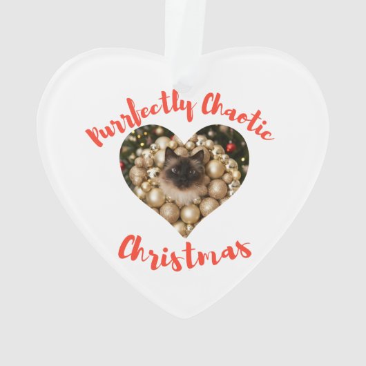 Christmas Personalized Cat Heart Photo Frame Ornament (Rückseite)