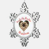 Christmas Personalized Cat Heart Photo Frame Schneeflocken Zinn-Ornament (Rechts)