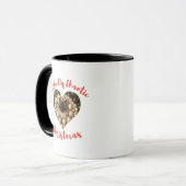 Christmas Personalized Cat Heart Photo Frame Tasse (Vorderseite Links)