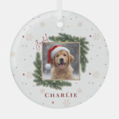 Christmas Pet Photo – Personalized Keepsake Ornament Aus Glas (Vorderseite)