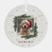 Christmas Pet Photo – Personalized Keepsake Ornament Aus Glas (Rückseite)